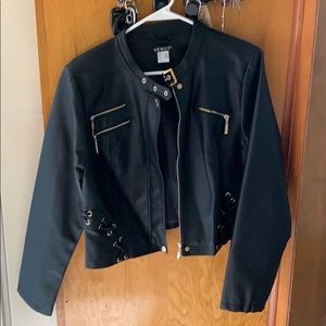 Cropped Black “biker” Moto jacket